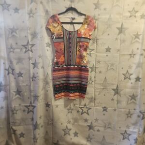 Fire Floral and Geometric Mini Dress